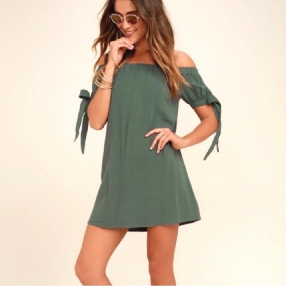 Lulu’s Off the Shoulder Dress with Bow Sleeves